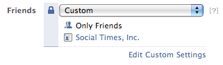 facebook custom friend settings