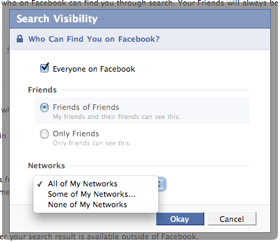 facebook search visibility