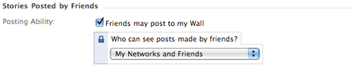 facebook wall stories settings